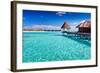 Overwater Spa in Blue Lagoon around Tropical Island-Martin Valigursky-Framed Photographic Print