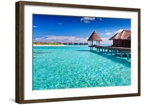 Overwater Spa in Blue Lagoon around Tropical Island-Martin Valigursky-Framed Photographic Print