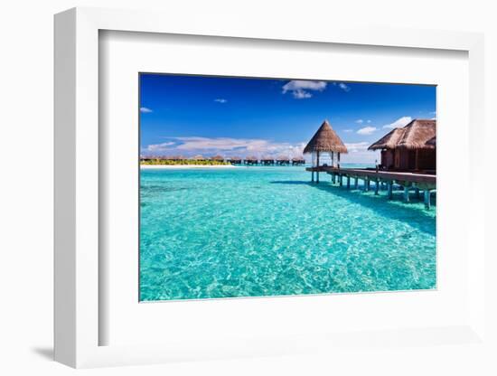 Overwater Spa in Blue Lagoon around Tropical Island-Martin Valigursky-Framed Photographic Print