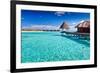 Overwater Spa in Blue Lagoon around Tropical Island-Martin Valigursky-Framed Photographic Print