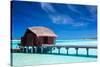 Overwater Villas in Blue Lagoon of a Tropical Island-Martin Valigursky-Stretched Canvas