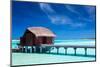 Overwater Villas in Blue Lagoon of a Tropical Island-Martin Valigursky-Mounted Photographic Print