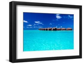 Overwater Villas in Blue Tropical Lagoon of Shallow Water-Martin Valigursky-Framed Photographic Print