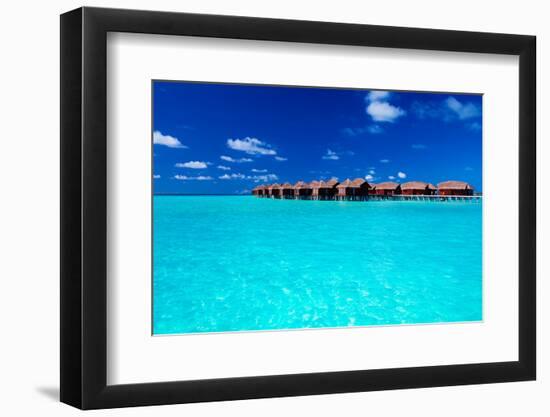 Overwater Villas in Blue Tropical Lagoon of Shallow Water-Martin Valigursky-Framed Photographic Print