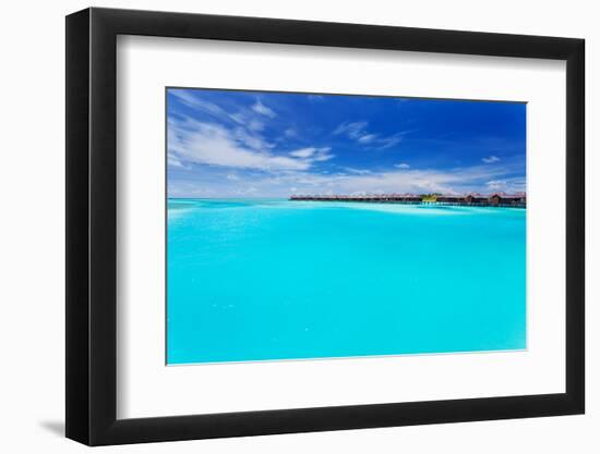 Overwater Villas in Tropical Blue Laggon of Maldives-Martin Valigursky-Framed Photographic Print