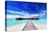 Overwater Villas on the Tropical Lagoon-Martin Valigursky-Stretched Canvas