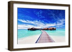 Overwater Villas on the Tropical Lagoon-Martin Valigursky-Framed Photographic Print