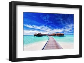 Overwater Villas on the Tropical Lagoon-Martin Valigursky-Framed Photographic Print