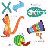 Very Cute Alphabet. S Letter.Squirrel, Scorpion, Spider, Snail.-Ovocheva-Art Print