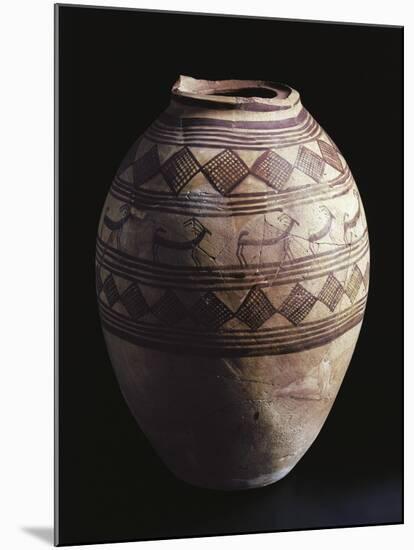 Ovoid Jar Decorated with Geometric and Zoomorphic Motifs from Tell Hassan-null-Mounted Giclee Print