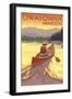 Owatonna, Minnesota - Canoe Scene-Lantern Press-Framed Art Print