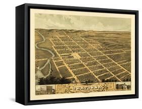 Owatonna, Minnesota - Panoramic Map-Lantern Press-Framed Stretched Canvas