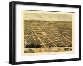 Owatonna, Minnesota - Panoramic Map-Lantern Press-Framed Art Print