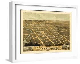 Owatonna, Minnesota - Panoramic Map-Lantern Press-Framed Art Print