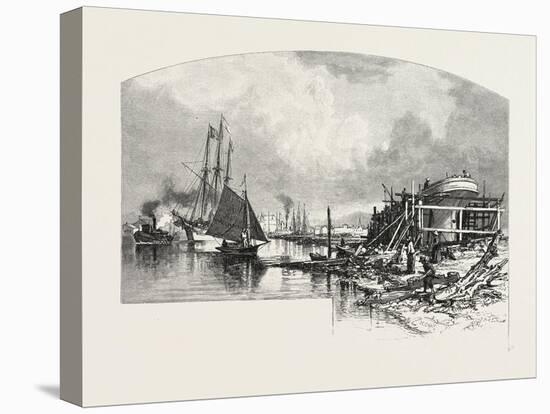 Owen Sound, Looking Up the Harbour, Canada, Nineteenth Century-null-Stretched Canvas