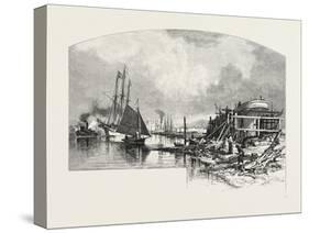 Owen Sound, Looking Up the Harbour, Canada, Nineteenth Century-null-Stretched Canvas