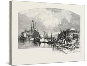 Owen Sound, Looking Up the Harbour, Canada, Nineteenth Century-null-Stretched Canvas