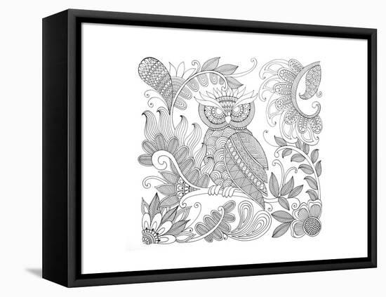 Owl 5-Neeti Goswami-Framed Stretched Canvas