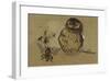 Owl And Bee-Joseph Crawhall-Framed Premium Giclee Print