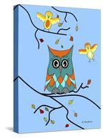 Owl And Birds-Sartoris ART-Stretched Canvas