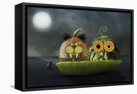 Owl and Cat-Carrie Webster-Framed Stretched Canvas