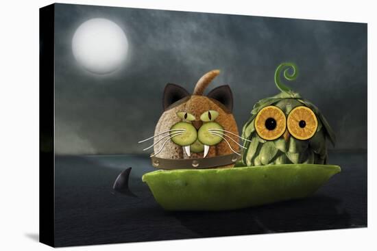 Owl and Cat-Carrie Webster-Stretched Canvas