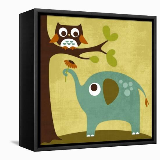 Owl and Elephant-Nancy Lee-Framed Stretched Canvas