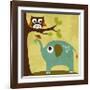 Owl and Elephant-Nancy Lee-Framed Art Print