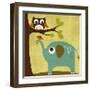 Owl and Elephant-Nancy Lee-Framed Art Print