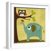 Owl and Elephant-Nancy Lee-Framed Art Print