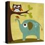 Owl and Elephant-Nancy Lee-Stretched Canvas