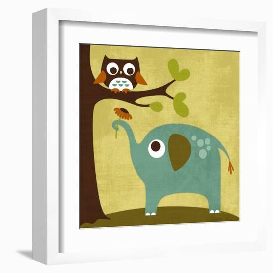 Owl and Elephant-Nancy Lee-Framed Art Print