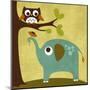 Owl and Elephant-Nancy Lee-Mounted Art Print