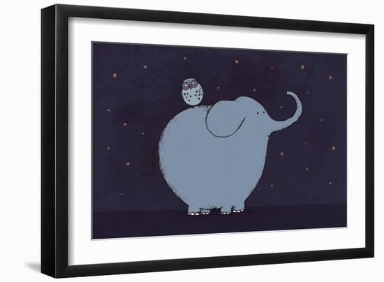 Owl and Elephant-Carla Martell-Framed Premium Giclee Print