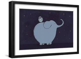 Owl and Elephant-Carla Martell-Framed Premium Giclee Print