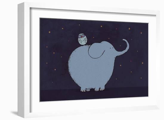 Owl and Elephant-Carla Martell-Framed Premium Giclee Print