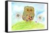 Owl and Flowers-Ingrid Blixt-Framed Stretched Canvas