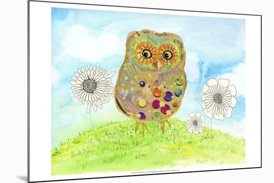 Owl and Flowers-Ingrid Blixt-Mounted Premium Giclee Print