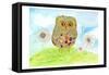 Owl and Flowers-Ingrid Blixt-Framed Stretched Canvas