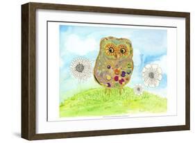 Owl and Flowers-Ingrid Blixt-Framed Art Print