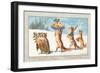 Owl and Foxes Carrying Christmas Feast, Christmas Card-null-Framed Giclee Print