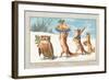 Owl and Foxes Carrying Christmas Feast, Christmas Card-null-Framed Giclee Print