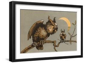 Owl and Owlet-null-Framed Premium Giclee Print