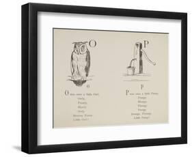 Owl and Pump Illustrations and Verses From Nonsense Alphabets Drawn and Written by Edward Lear.-Edward Lear-Framed Giclee Print