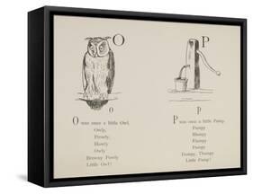 Owl and Pump Illustrations and Verses From Nonsense Alphabets Drawn and Written by Edward Lear.-Edward Lear-Framed Stretched Canvas