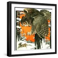 "Owl and Rabbit,"March 14, 1925-Paul Bransom-Framed Giclee Print