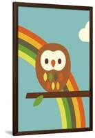 Owl and Rainbow-Dicky Bird-Framed Giclee Print