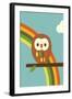 Owl and Rainbow-Dicky Bird-Framed Giclee Print