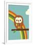 Owl and Rainbow-Dicky Bird-Framed Giclee Print