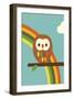 Owl and Rainbow-Dicky Bird-Framed Premium Giclee Print